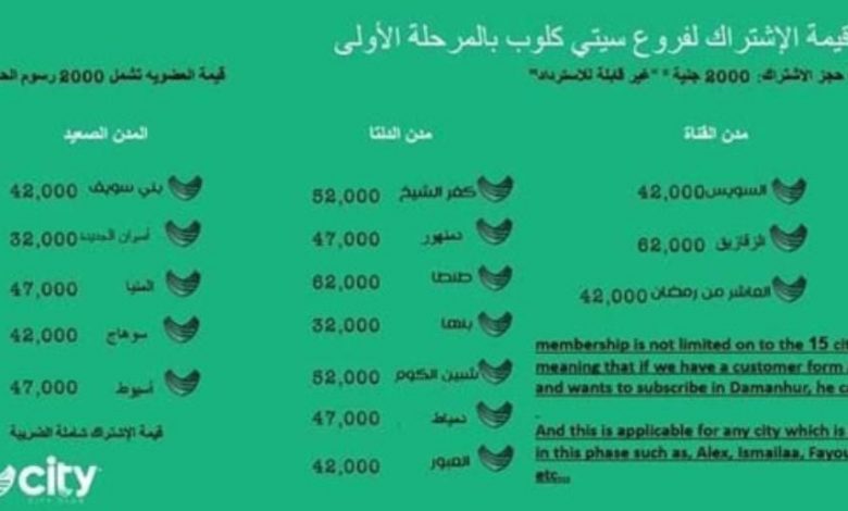 أسعار-عضويات-أندية"city club"وطريقة-الإشتراك-الوكالة-نيوز