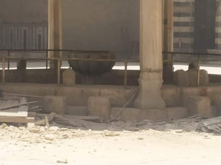 سبب انهيار جزء من مسجد السلطان حسن